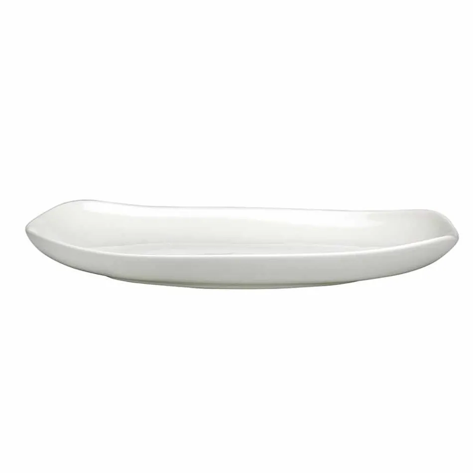 Servizio Piatti in Porcellana Bianca Design Moderno ed Elegante 23 Pezzi - Nalah Viadurini