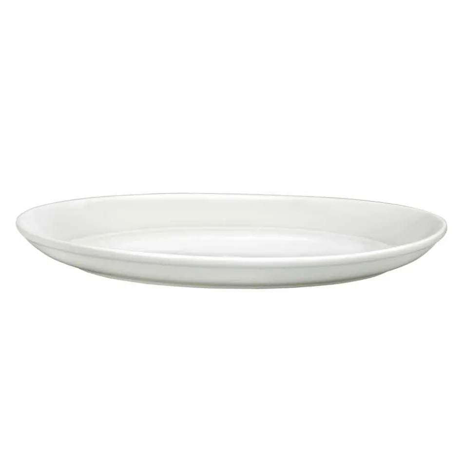 Servizio Piatti in Porcellana Bianca Design Moderno ed Elegante 23 Pezzi - Nalah Viadurini