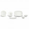 Servizio Piatti in Porcellana Bianca Design Moderno ed Elegante 23 Pezzi - Nalah
