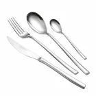 Servizio Posate Completo in Acciaio Inox Lucido Design Moderno 24 Pezzi - Sharpy Viadurini