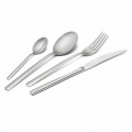 Servizio Posate in Acciaio Inox Sabbiato 24 Pezzi di Design Elegante - Ronfo