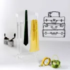 Servomuto design moderno in plexiglass trasparente Mose, made in Italy Viadurini