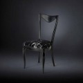Set 2 sedie anni 50 rivestite in tessuto misto velluto Frida