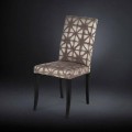 Set 2 sedie moderne imbottite con gambe in legno nero Audrey