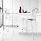 Set 2 sgabelli moderni in policarbonato trasparente eleganti Bosa Viadurini