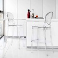 Sgabello moderno in policarbonato trasparente elegante Bosa