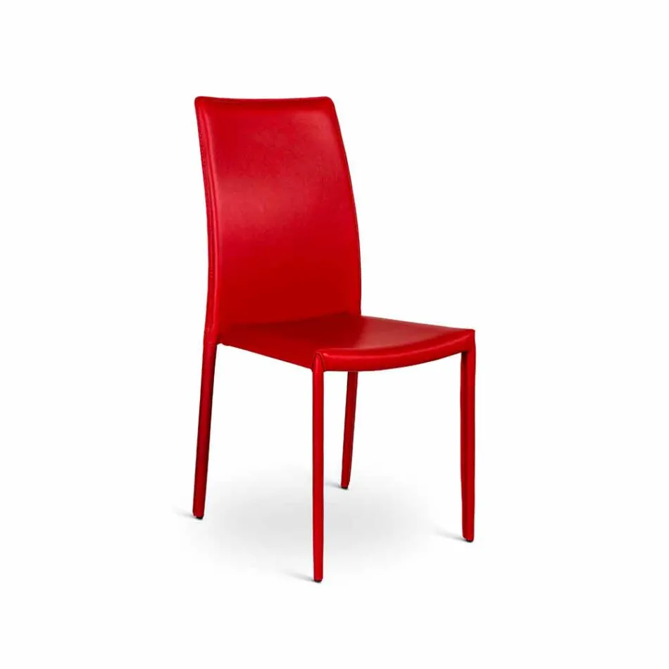 Set 4 sedie moderne in ecopelle Gioia, interamente rivestite Viadurini
