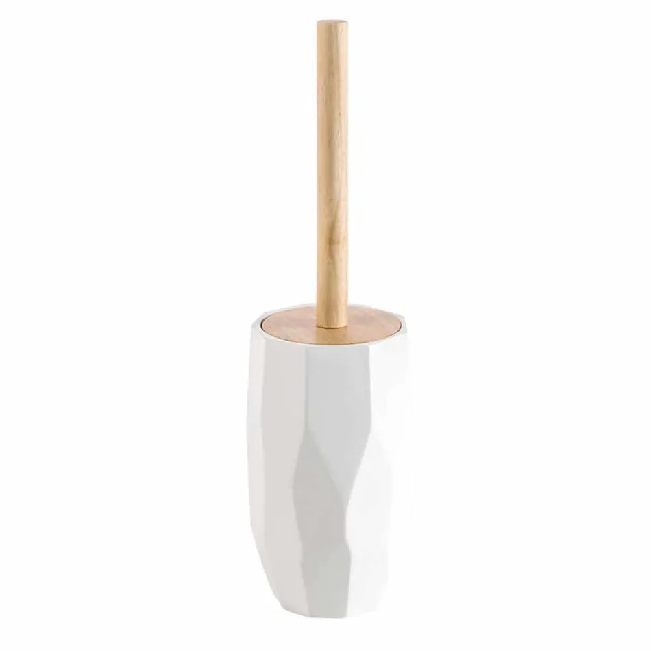 Set accessori da bagno di design da appoggio in legno e resina Rivalba Viadurini