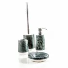 Set accessori da bagno moderni in marmo verde screziato Bombei Viadurini