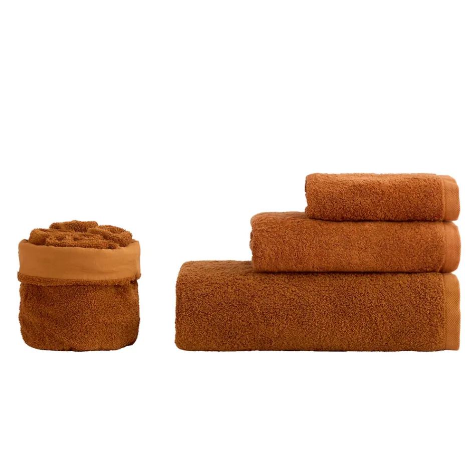 Set Bagno 8 Pezzi in Spugna di Puro Cotone Tutto Tinto in Capo - Smooth Viadurini