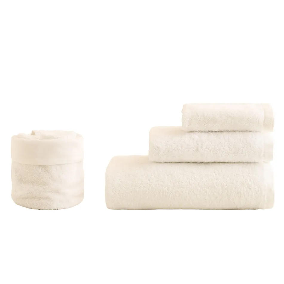 Set Bagno 8 Pezzi in Spugna di Puro Cotone Tutto Tinto in Capo - Smooth Viadurini