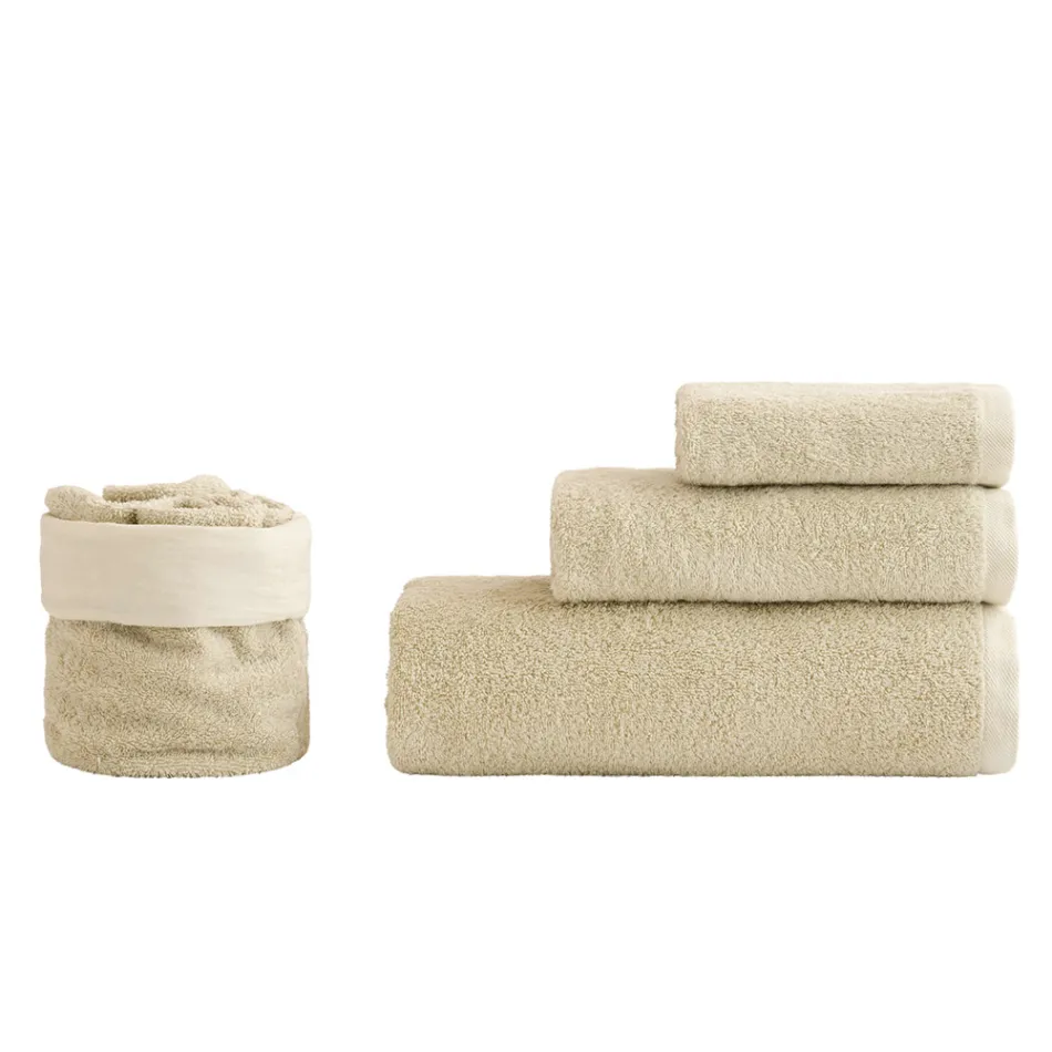 Set Bagno 8 Pezzi in Spugna di Puro Cotone Tutto Tinto in Capo - Smooth Viadurini
