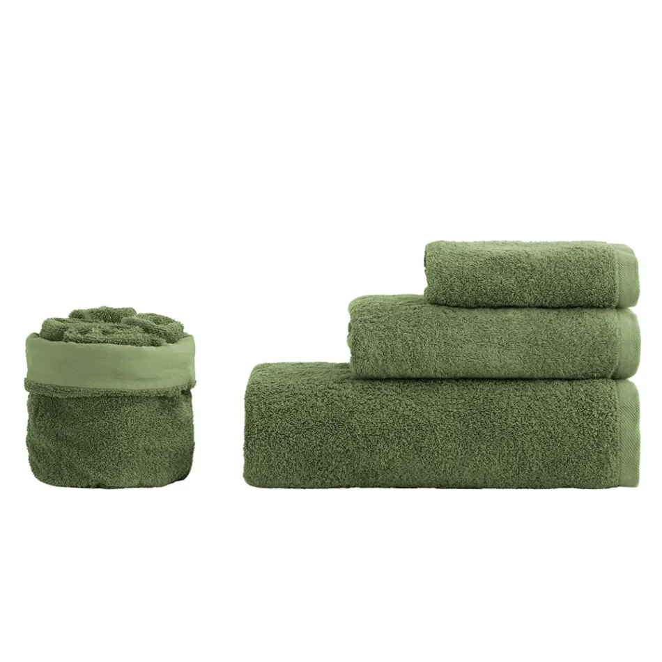 Set Bagno 8 Pezzi in Spugna di Puro Cotone Tutto Tinto in Capo - Smooth Viadurini