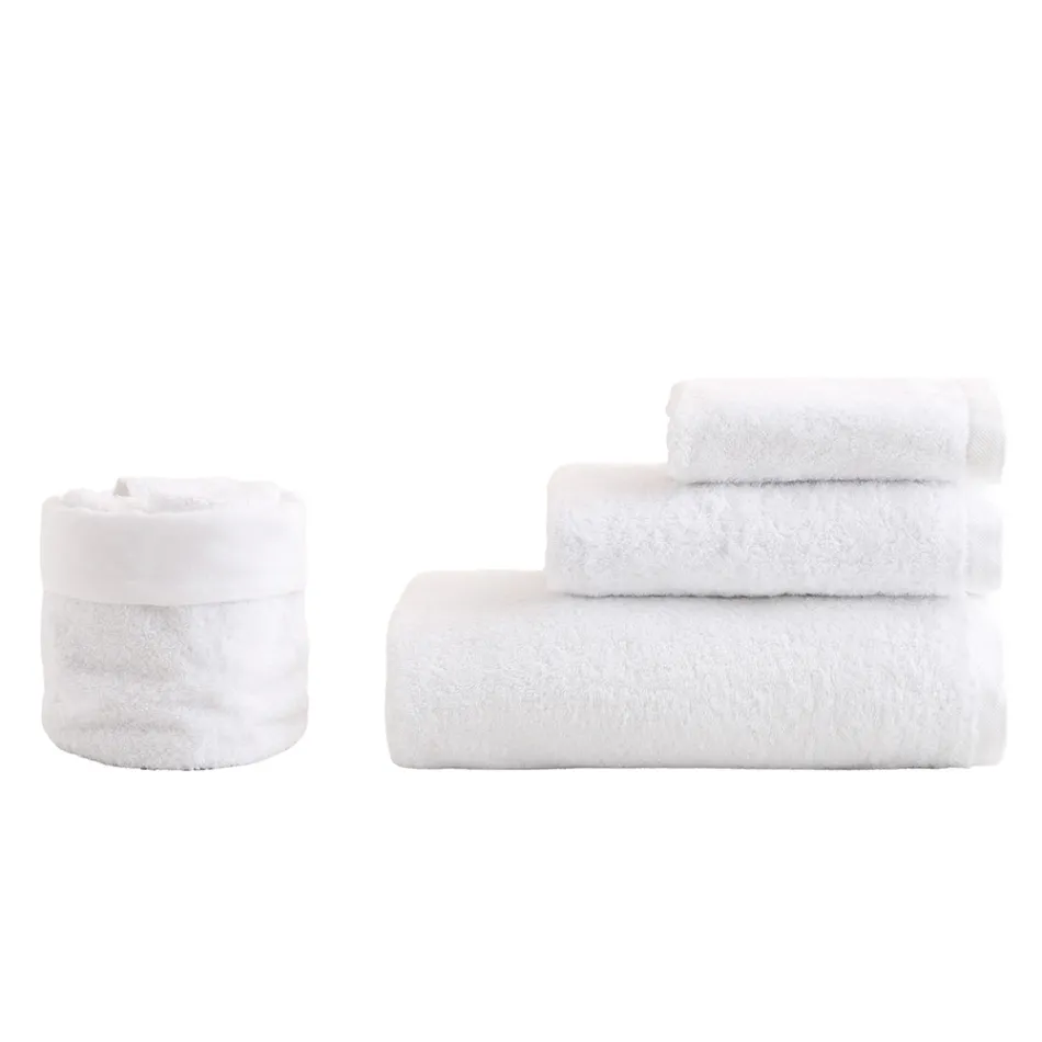 Set Bagno 8 Pezzi in Spugna di Puro Cotone Tutto Tinto in Capo - Smooth Viadurini