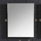 Set bagno con consolle doppia in ceramica bianca su struttura Linear Viadurini