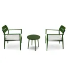 Set di 2 Poltrone con Tavolino in Alluminio di Diverse Finiture - Souvenir Viadurini