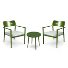 Set di 2 Poltrone con Tavolino in Alluminio di Diverse Finiture - Souvenir Viadurini