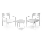 Set di 2 Poltrone con Tavolino in Alluminio di Diverse Finiture - Souvenir Viadurini