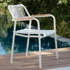 Set di 2 Poltrone da Giardino in Alluminio e Schienale in Corda - Risplendente Viadurini