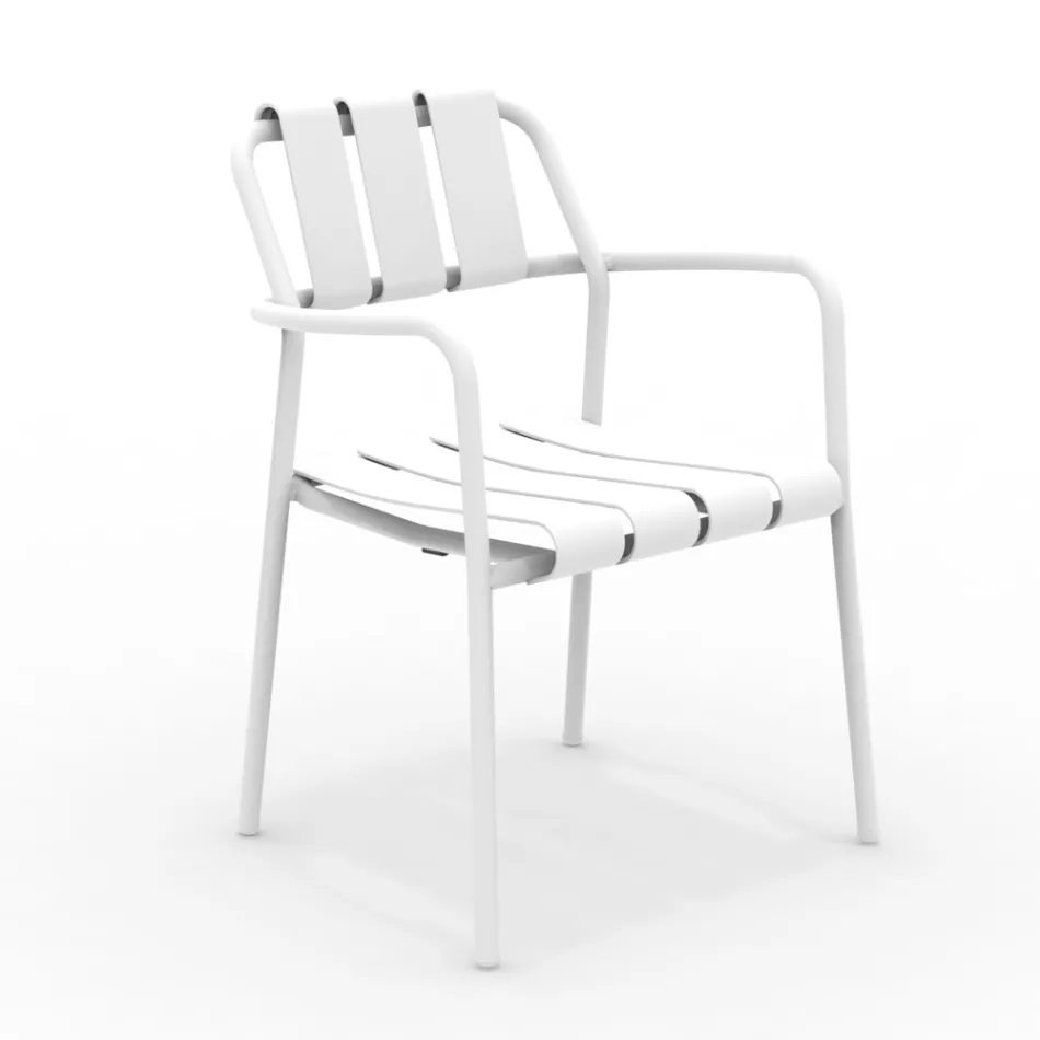 Set di 2 Poltrone da Giardino Realizzate Interamente in Alluminio - Risplendente Viadurini