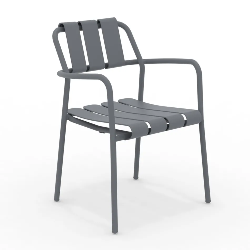 Set di 2 Poltrone da Giardino Realizzate Interamente in Alluminio - Risplendente Viadurini