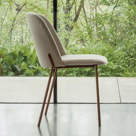 Set di 2 Sedie da Soggiorno in Tessuto e Metallo Made in Italy - Edera Viadurini