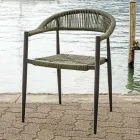 Set di 4 Poltrone in Alluminio e Twist Wicker Colorato - Tavira Viadurini