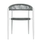 Set di 4 Poltrone in Alluminio e Twist Wicker Colorato - Tavira Viadurini