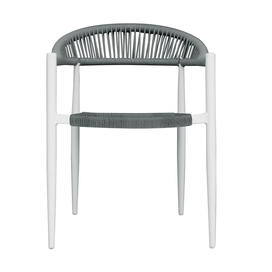 Set di 4 Poltrone in Alluminio e Twist Wicker Colorato - Tavira Viadurini