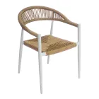 Set di 4 Poltrone in Alluminio e Twist Wicker Colorato - Tavira Viadurini