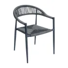 Set di 4 Poltrone in Alluminio e Twist Wicker Colorato - Tavira Viadurini