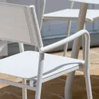 Set di 4 Sedie da Giardino in Alluminio e Batyline - Lucente Viadurini