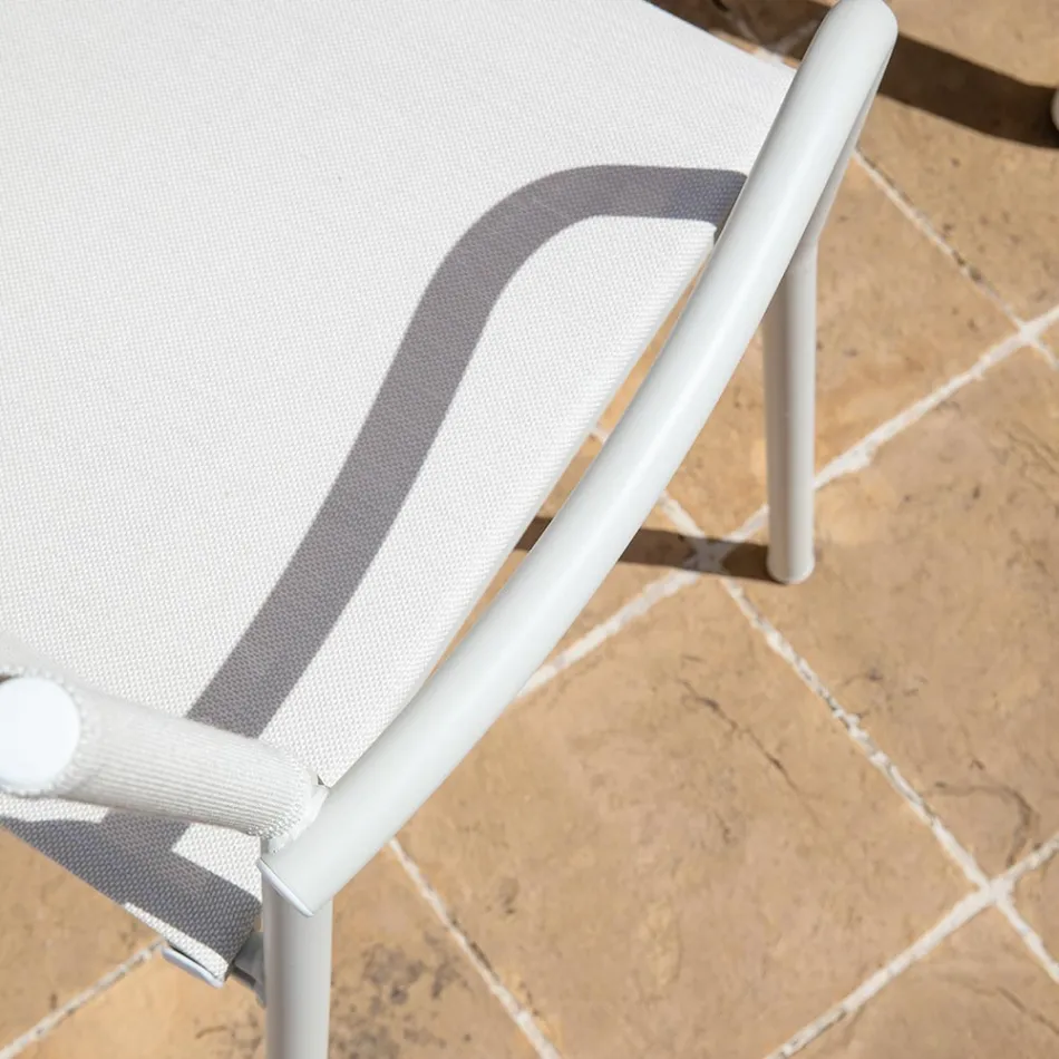Set di 4 Sedie da Giardino in Alluminio e Batyline - Lucente Viadurini