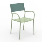 Set di 4 Sedie da Giardino in Metallo Zincato e Batyline - Prestigio Viadurini