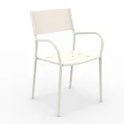 Set di 4 Sedie da Giardino in Metallo Zincato e Batyline - Prestigio Viadurini