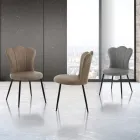 Set di 4 Sedie In Pelle Sintetica Effetto Invecchiato - Ambra Viadurini