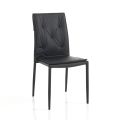 Set di 4 Sedie Rivestite in Pelle Sintetica Diverse Finiture - Uranio
