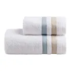 Set di Asciugamani Viso con Ospite in Spugna di Cotone con Doppia Balza - Serenity Viadurini