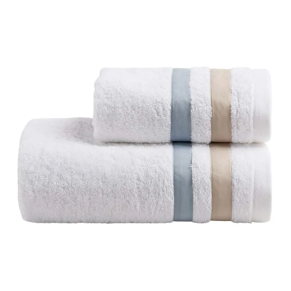 Set di Asciugamani Viso con Ospite in Spugna di Cotone con Doppia Balza - Serenity Viadurini
