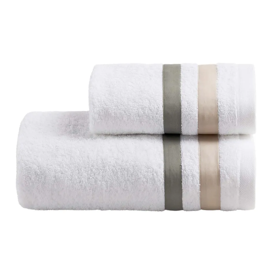 Set di Asciugamani Viso con Ospite in Spugna di Cotone con Doppia Balza - Serenity Viadurini