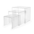 Set di Tre Tavolini Sovrapponibili in Plexiglass Made in Italy - Leandro