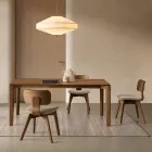 Set Due Sedie Con Finitura Effetto Legno e Seduta in Tessuto Imbottito - Antea Viadurini