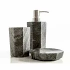 Set moderni accessori per bagno in marmo grigio venato Montafia Viadurini