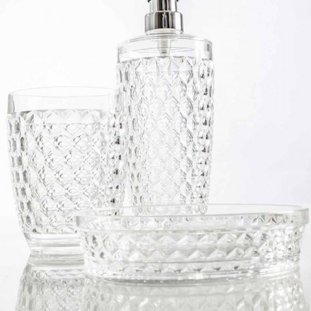 Set per bagno dispenser+bicchiere+portasapone moderno Netro Viadurini