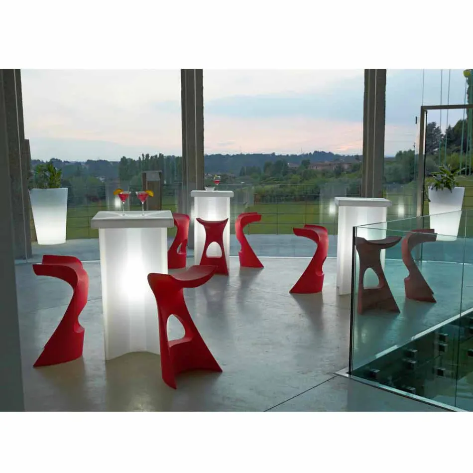 Sgabello alto colorato Slide Koncord design moderno prodotto in Italia Viadurini