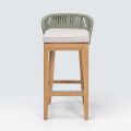 Sgabello Alto da Bar Realizzato in Teak Naturale con Cuscino - Sponda
