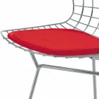 Sgabello Bar Alto in Pelle con Struttura in Acciaio Made in Italy - Beniamino Viadurini