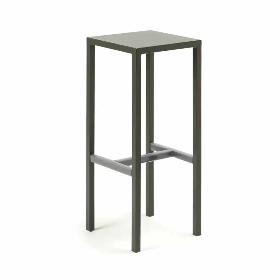 Sgabello Bar da Esterno in Metallo Verniciato a Polvere Made in Italy - Meone Viadurini
