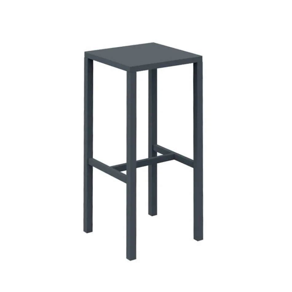 Sgabello Bar da Esterno in Metallo Verniciato a Polvere Made in Italy - Meone Viadurini
