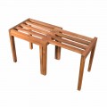 Sgabello Basso Allungabile in Legno di Teak Finitura Naturale - Pomino
